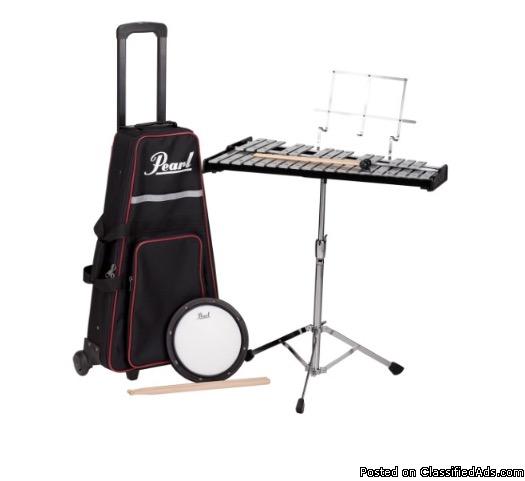 Xylophone Pearl PK900c Bell Kit with Rolling case, 0