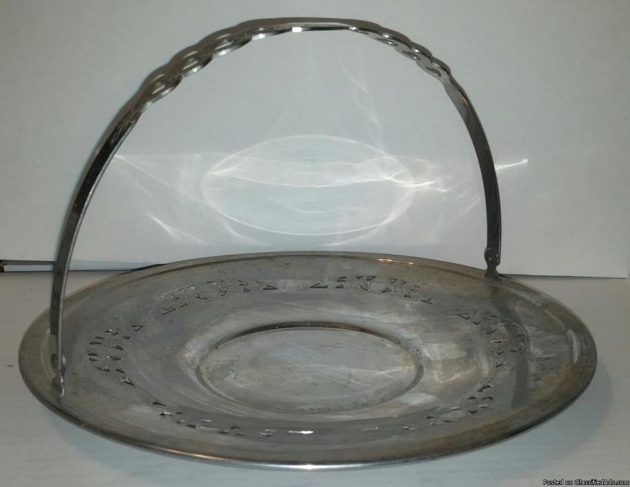 Vintage Farberware N.Y. New York Etched Metal Plate wHandle, 0