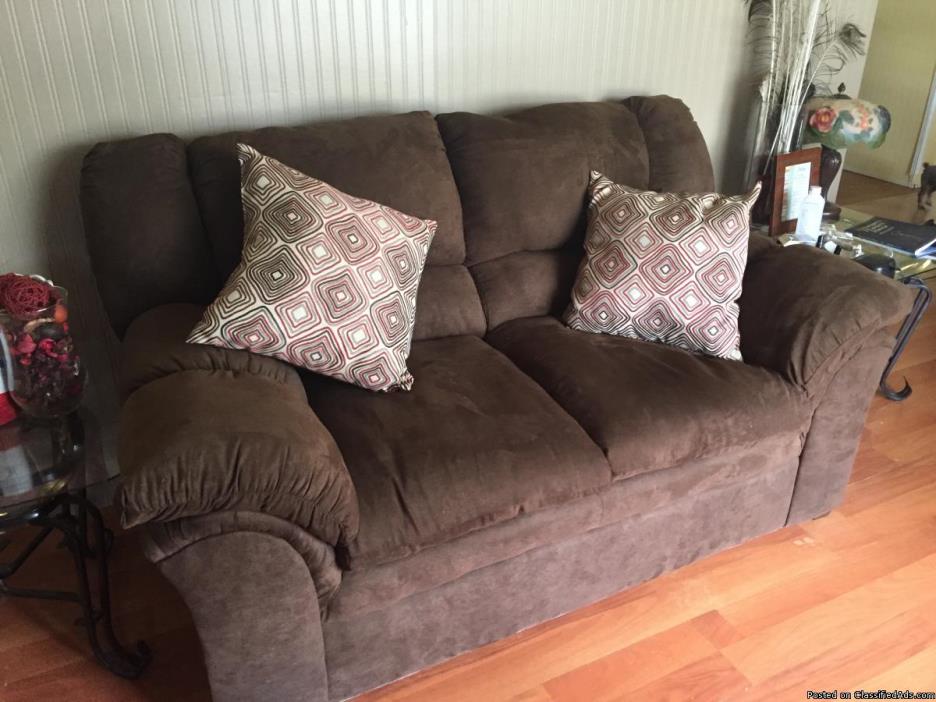 Brand new Chocolate Couch and Loveseat, 1