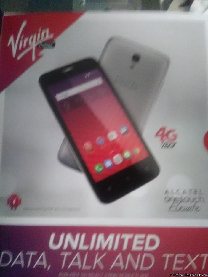 Virgin mobile Alcatel one touch cell phone, 0