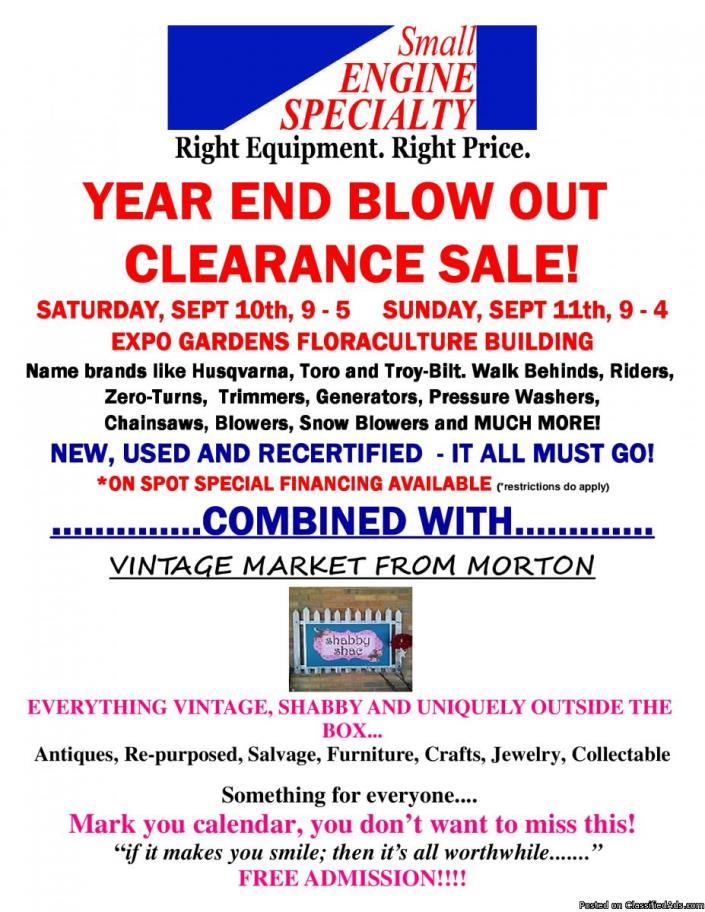 HUGE LAWN AND GARDEN CLEARANCE PLUS ANTIQUES AND COLLECTABLES