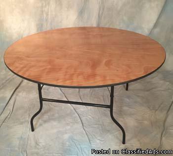 5ft Folding round banquet tables, 1
