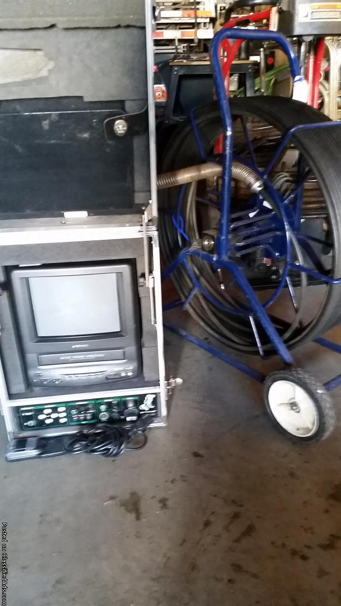 Sewer inspection camera with monitor