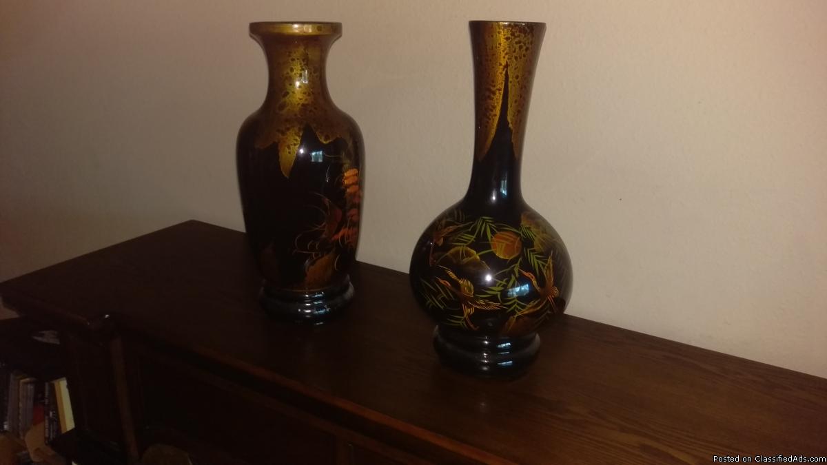 Set of Oriental Artwork Vases, 1