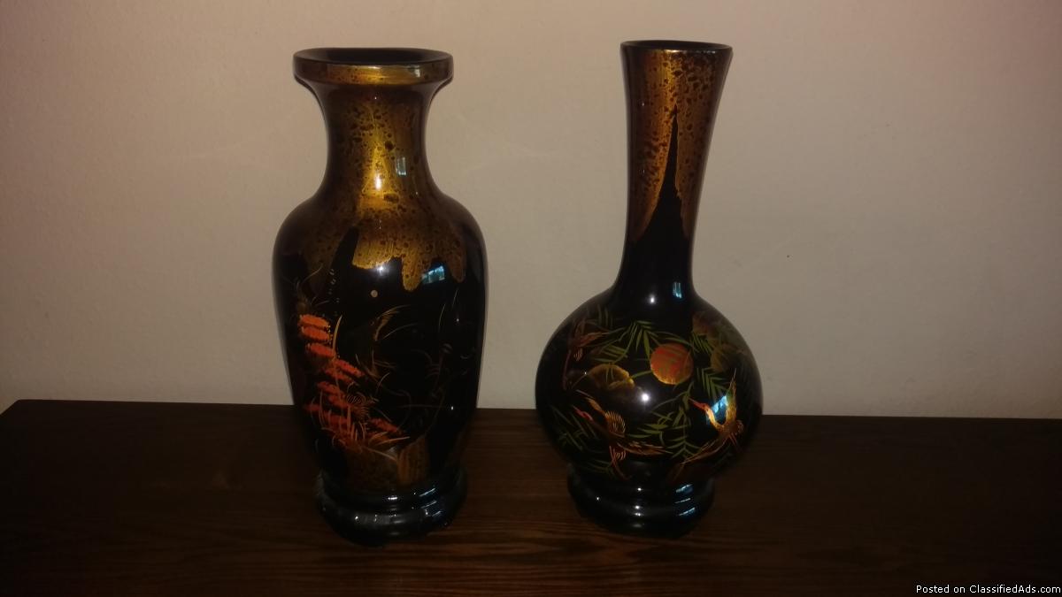 Set of Oriental Artwork Vases, 0