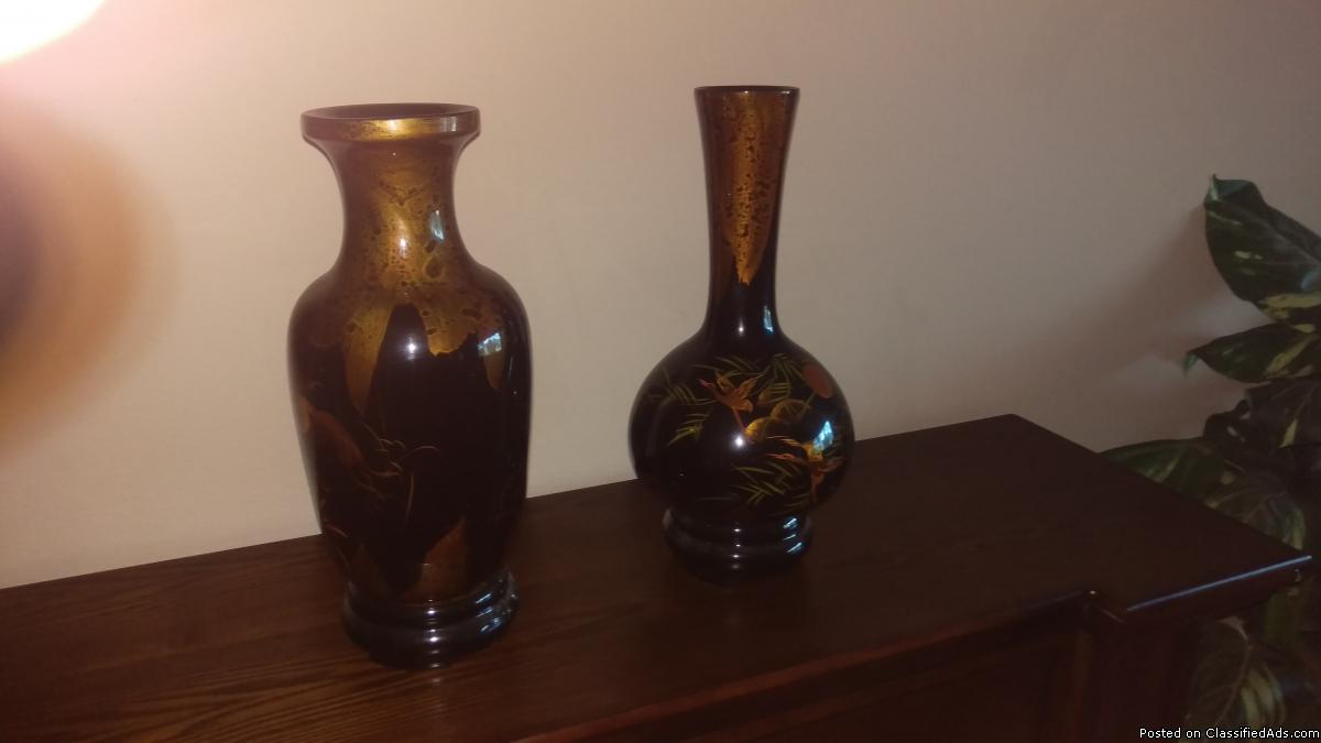Set of Oriental Artwork Vases, 2