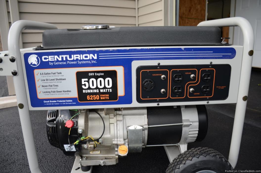 Centurion 5,000 watt generator, 1