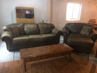 High Quality Leather Sofa, Chair w/Ottoman, 0