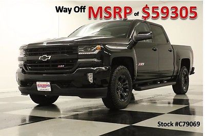 2017 Chevrolet Silverado 1500 MSRP$59305 4X4 LTZ Sunroof Midnight Crew 4WD New Z71 GPS Navigation Heated Cooled Leather Seats 15 16 2016 17 Cab 6.2L V8
