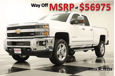 2017 Chevrolet Silverado 2500 HD MSRP$56975 4X4 LTZ GPS Leather White Double 4WD New 2500HD Navigation Heated Cooled Seats 15 16 2016 17 Ext Extended Cab 6.0 V8