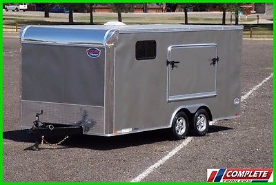 8.5x18 Double Popout Enclosed Motorcycle UTV Camping Trailer: Cabinets Awning