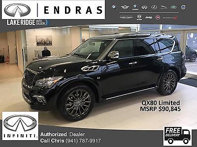 2017 Infiniti QX80 -- 2017 INFINITI QX80 4WD Limited 15 Miles Black Obsidian Sport Utility 8 Cylinder