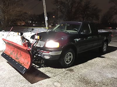 1999 Ford F-150 Tan Ford F150 1999 4dr Work 4WD Extended Cab SNOW PLOW Truck