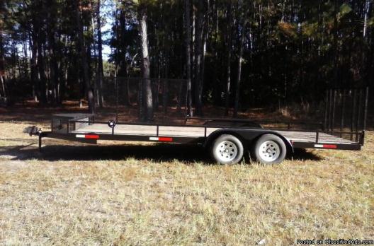 20' open double ramp trailer.