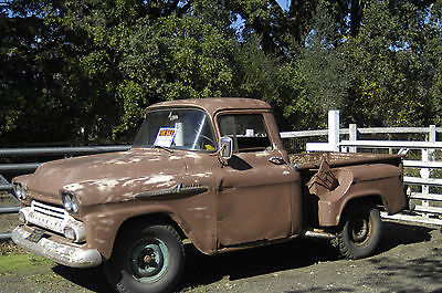 Chevrolet : Other Pickups Brown 1958 apache 3100 stepside pickup truck 6 cyl brown manual gasoline truck rwd 235