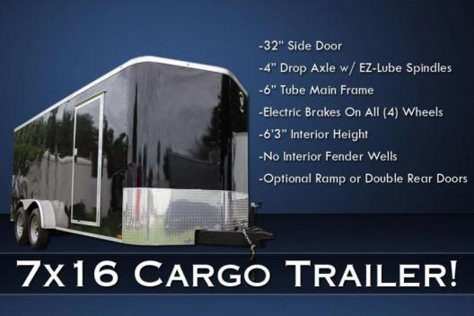 Enclosed 7x16 Cargo Trailer *BRAND NEW*