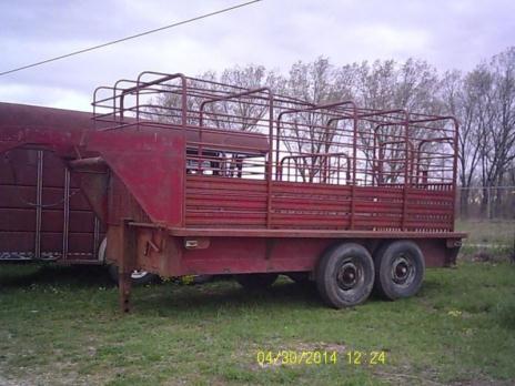 1984 stock trailer, gooseneck, bartop, 14' x 5', ready to pull,