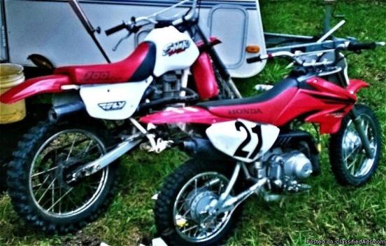 2 Dirt bikes for sale - 2007 Honda 70 CRF and 1997 100r XR