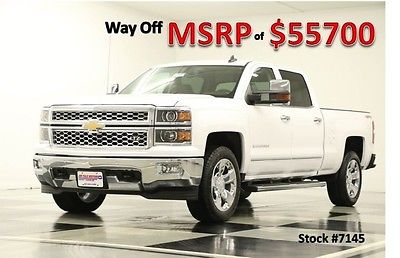 Chevrolet : Silverado 1500 MSRP$55700 4X4 LTZ DVD Leather GPS White Crew 4WD New Navigation Heated Cooled Seats Rear Camera 2014 14 15 Dune Tan 5.3L V8 Cab