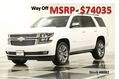 Chevrolet : Tahoe MSRP$74035 4X4 LTZ Sunroof GPS DVD Leather Summit White 4WD New Navigation Heated Cooled Seats Player Rear Camera 15 14 16 Captains Black