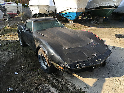 Chevrolet : Corvette Base 1979 corvette black on oyster leather only 54 k miles needs restoration cheap
