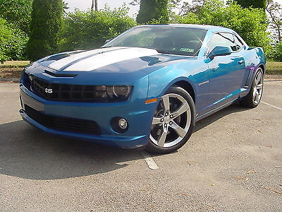 Chevrolet : Camaro 2SS RS 2010 camaro 2 ss rs rare aqua blue metallic 6 speed manual ultra low miles mint