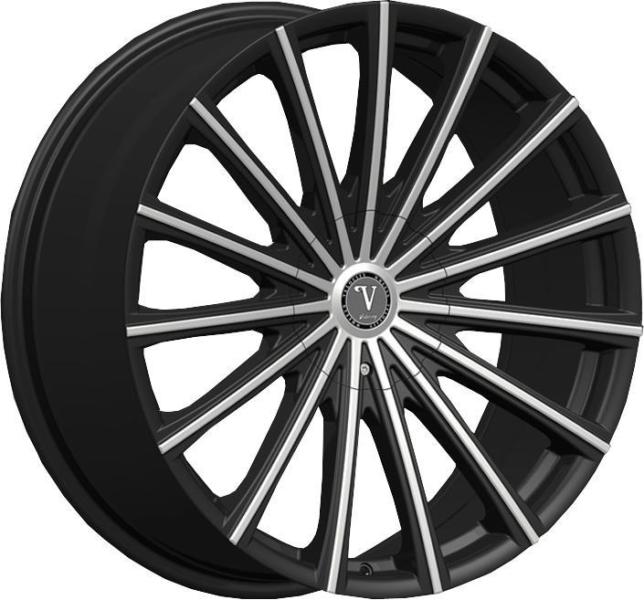 VELOCITY V10M 20X7.5 BLACK AND MACHINE WHEEL+TIRE PACKAGE, 0