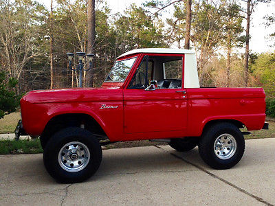Ford : Bronco 1966 u 14 half cab uncut 302 3 speed vermillon red