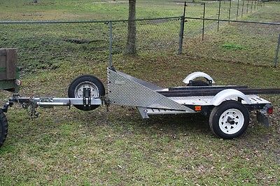 Motorcycle Trailer. Single Cycle.  New rims + 4.80x12 tires and LED lighting.