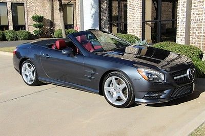 Mercedes-Benz : SL-Class SL550 Roadster Steel Gray Metallic on Bengal Red Nappa AMG Sport Wheel Package Pano One Owner!