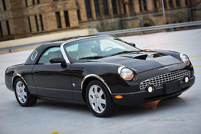 Ford : Thunderbird Premium 2003 ford thunderbird premium hardtop rare black with white leather chromes 47 k