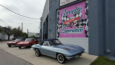 Chevrolet : Corvette Base Convertible 2-Door 1963 corvette convertible 327 300 silver blue w blue interior cold a c