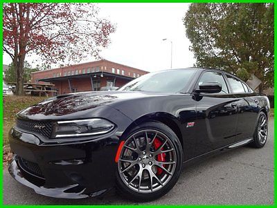 Dodge : Charger SRT 392 PITCH BLACK $2726 OFF MSRP! 1 IN STOCK! 6.4 l laguna leather harman kardon red seat belts technology group