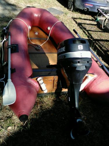 8.5' Achilles inflatable boat with 1996 8hp 4 stroke Evinrude outboard