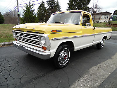 Ford : F-100 2WD 1969 ford f 100 yellow and white 2 wd 74 197 miles
