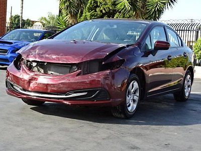 Honda : Civic LX Sedan CVT 2014 honda civic lx sedan cvt salvage project perfect commuter low miles l k