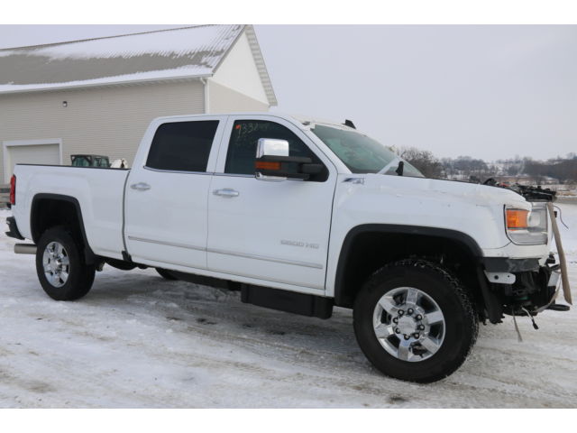 GMC : Sierra 2500 2015 gmc sierra 2500 hd 4 x 4 crew 500 miles duramax diesel slt salvage repairab