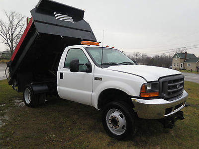 Ford : F-450 1999 ford f 450 dump salt spreader with plow hookup 2 wd 7.3 l clean title