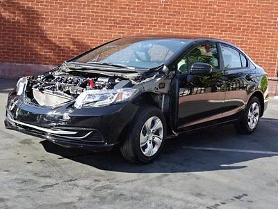 Honda : Civic LX Sedan 2014 honda civic lx sedan damaged salvage only 31 k miles gas saver wont last