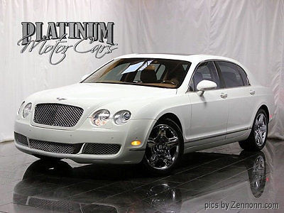 Bentley : Continental Flying Spur 4dr Sedan AWD Glacier White Over Saffron - Clean Carfax - Heated/Ventilated/Massaging Seats