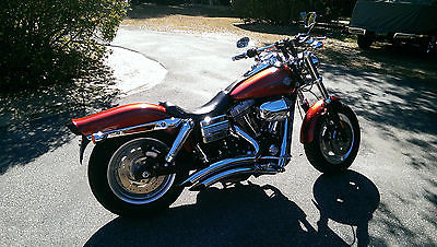 Harley-Davidson : Dyna 2008 harley davidson dyna fat bob fxdf 4200 miles red mint lots of extras cobra
