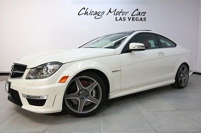 Mercedes-Benz : C-Class C63 AMG 2012 mercedes benz c 63 amg coupe msrp 71 k red black nappa leather navi wow