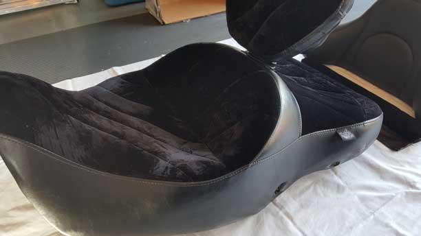 Goldwing GL 1800 Black Velour Seat with rider & passengers backrest., 1