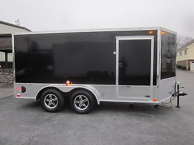 NEW 15 UNITED 7' X 14' V-NOSE 2 BIKE MOTORCYCLE TRAILER HELMET CABINET