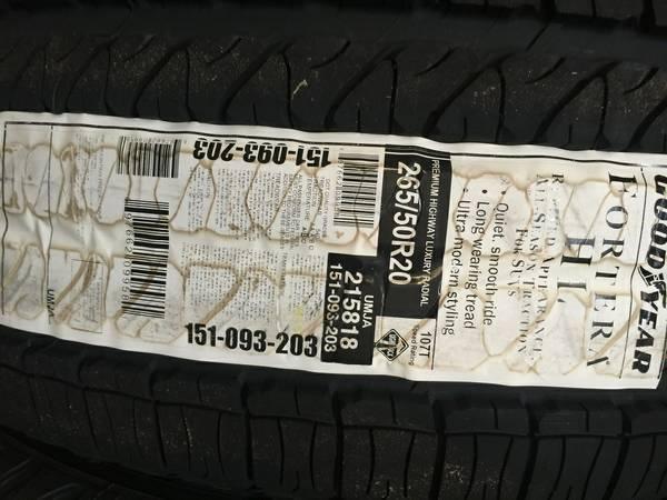265/50/20 BRAND NEW GOODYEAR FORTERA HL TIRES SET OF 4, 2