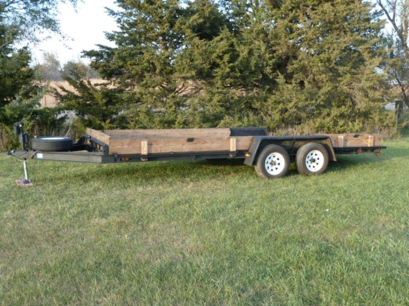 18 Foot Dual Axle Equipment Trailer with Stow Away Ramps