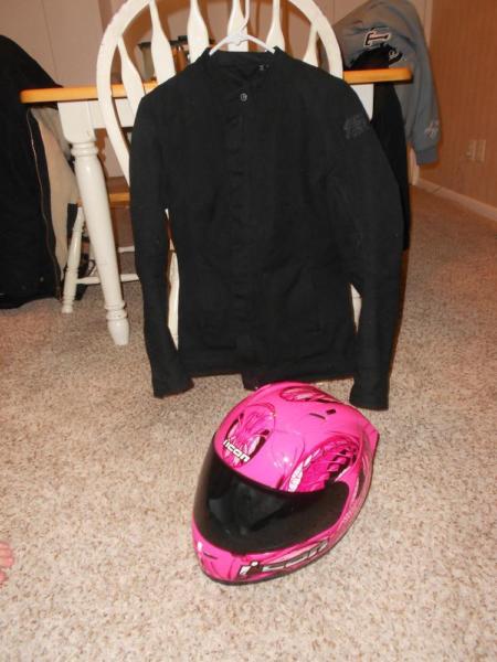 Female riding jacket and Helmet