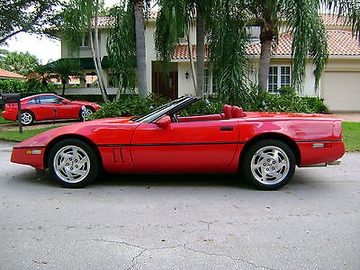 Chevrolet : Corvette Convertible 1990 conv rare red red 31000 mi sp order 100 orig mint garaged
