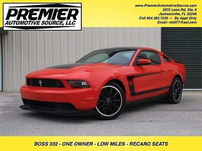 Ford : Mustang Boss 302 2012 boss 302 5.0 coyote recaro seat low miles one owner clean autocheck history