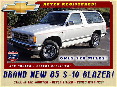 Chevrolet : Blazer 2WD- BRAND NEW- Still in the factory wrapper! NEVER REGISTERED-REAL MILEAGE-NEW TIRES-RALLY WHEELS-AC-PWR WINDOWS-2.8L V6!